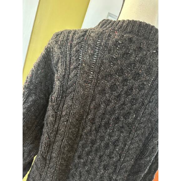 Vintage ALPS Wool Fisherman Sweater Charcoal Gray Crewneck Pullover Approx sz L - Picture 12 of 12